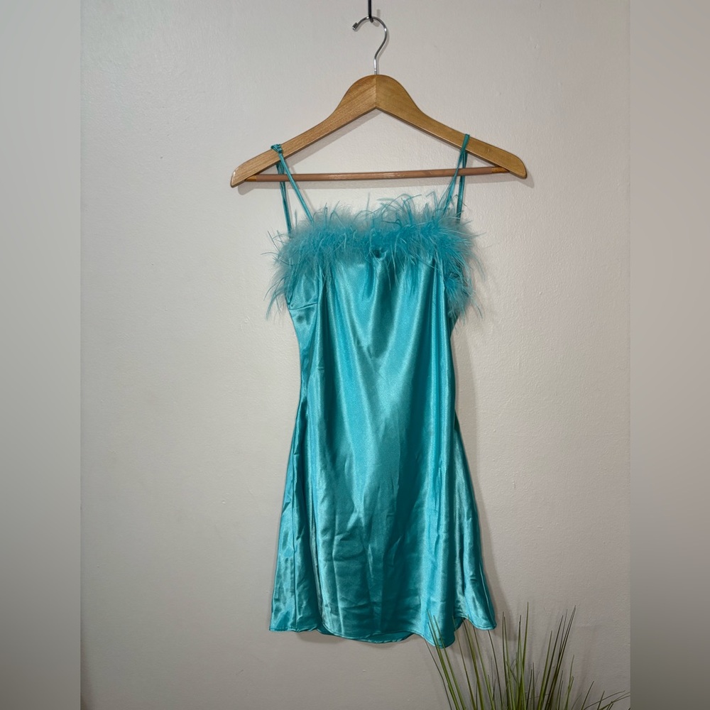 Thirty Thirty Teal Satin Dress